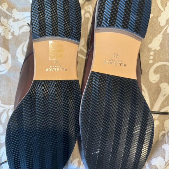 All Black Wing Tip Oxford Shoe Brown New Never Worn Size 41 (size 10) Handmade - Picture 3 of 6